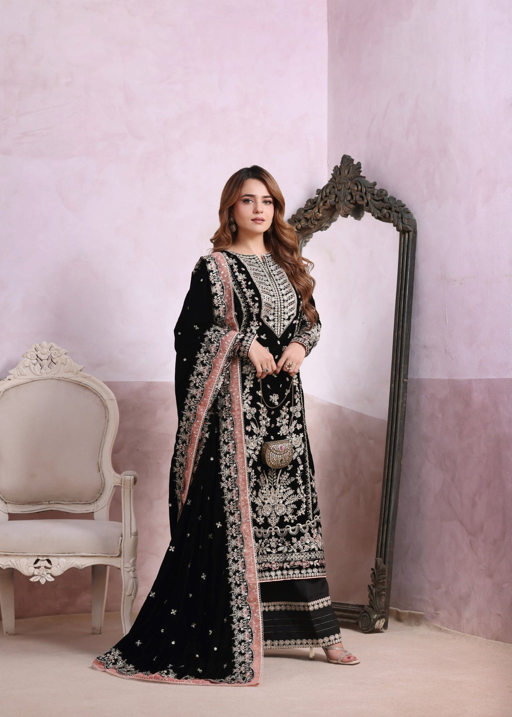Suits By Sadia Aneela velvet sumbul Women 3pcs