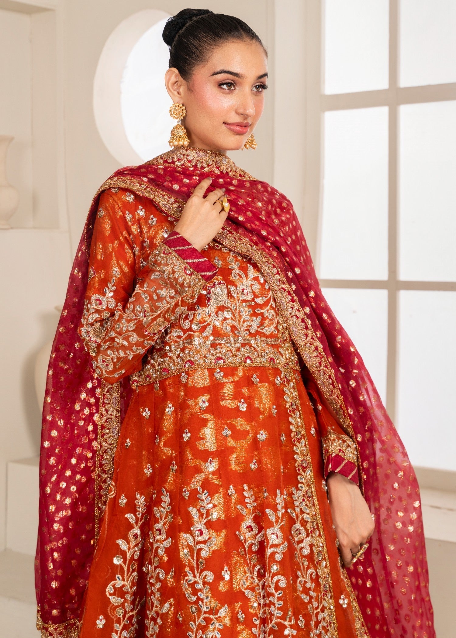 Al Burhan Apparel MEHRAAB RUST Women 3pcs