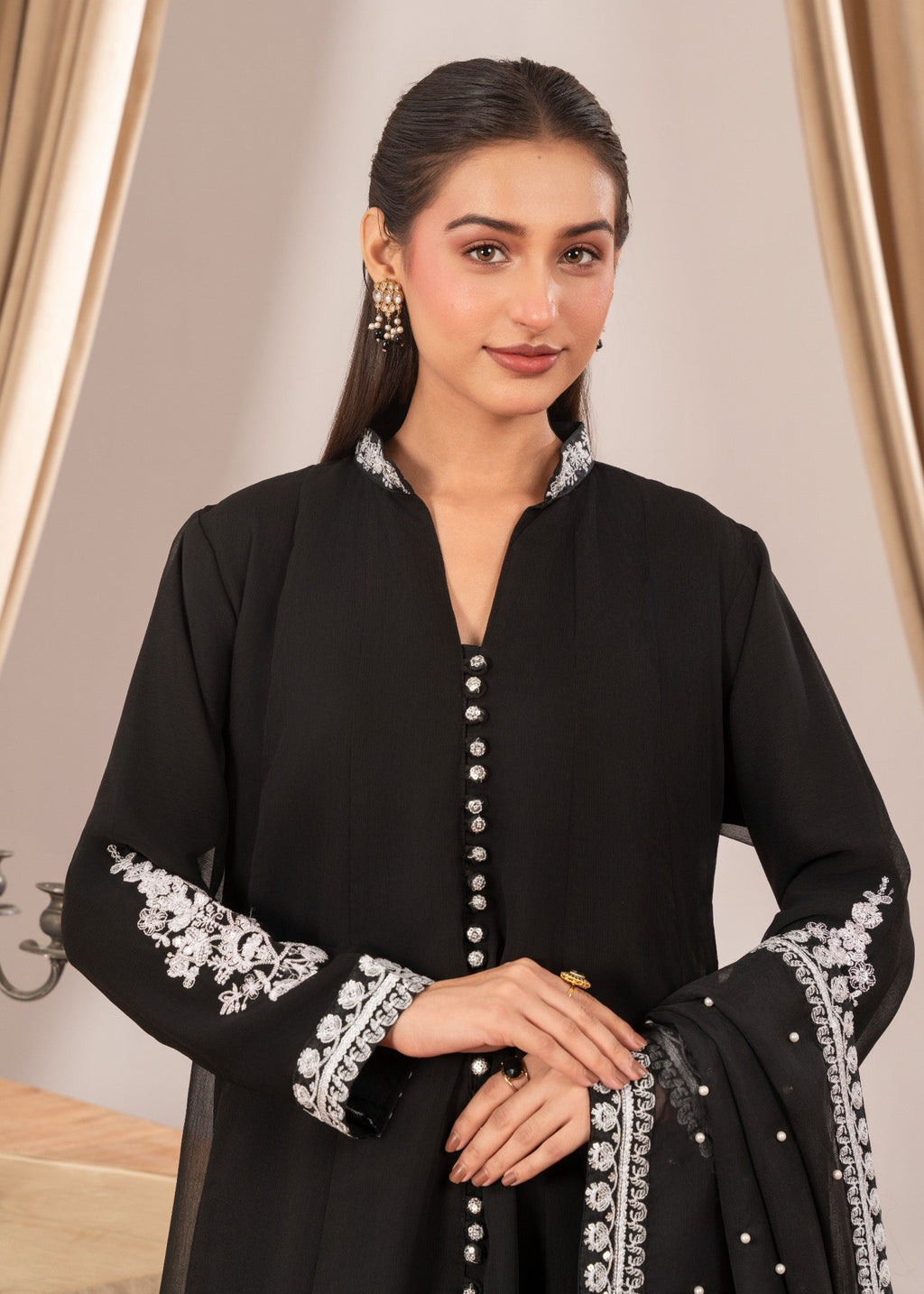 Four Season Boutique NIMRA PISHWAS BLACK Women 3pcs