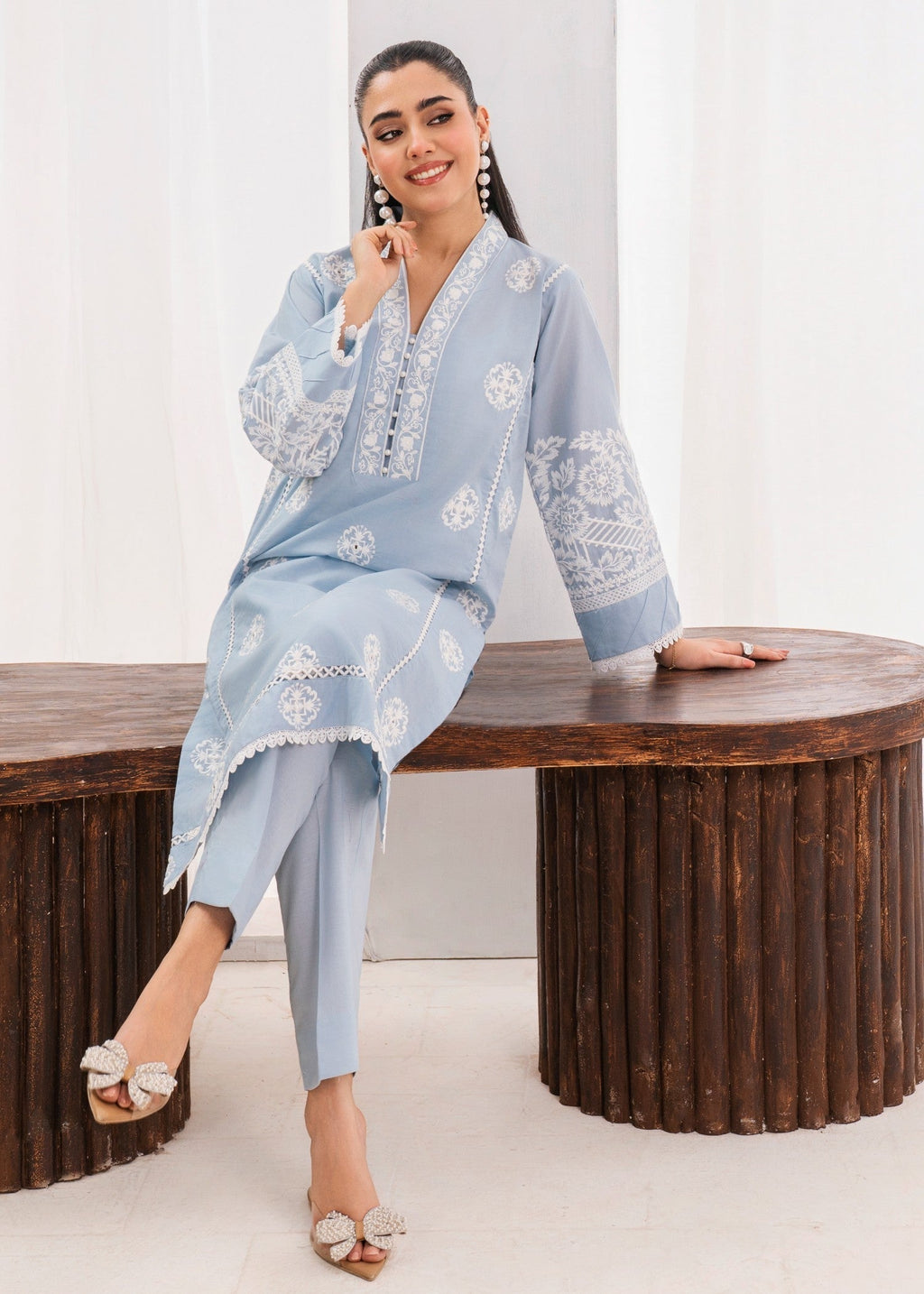 Sahibas By Mirza Liyana Sky Blue Women 2pcs