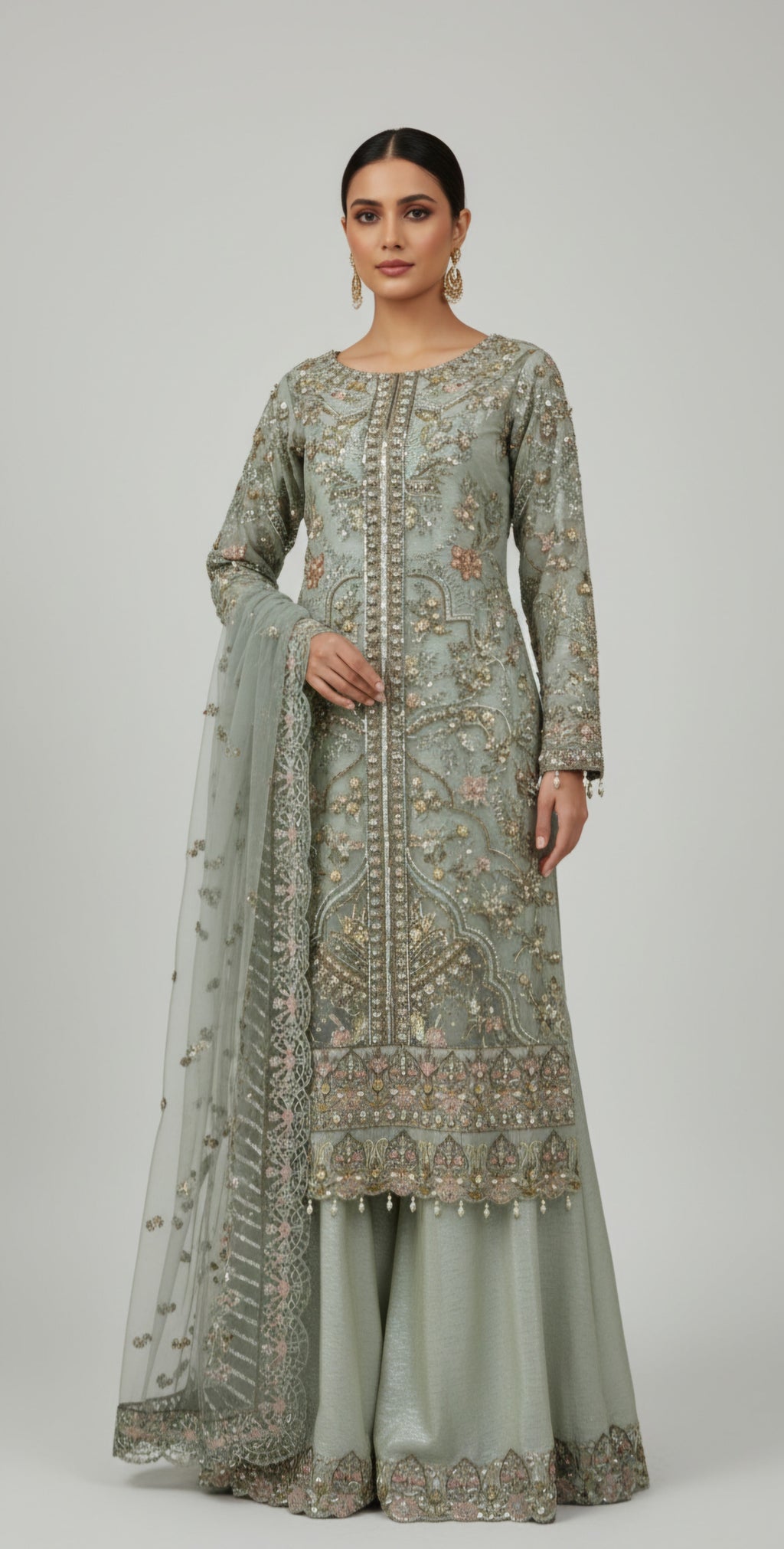 Malhaar AR 120 Pastel green Women 3pcs