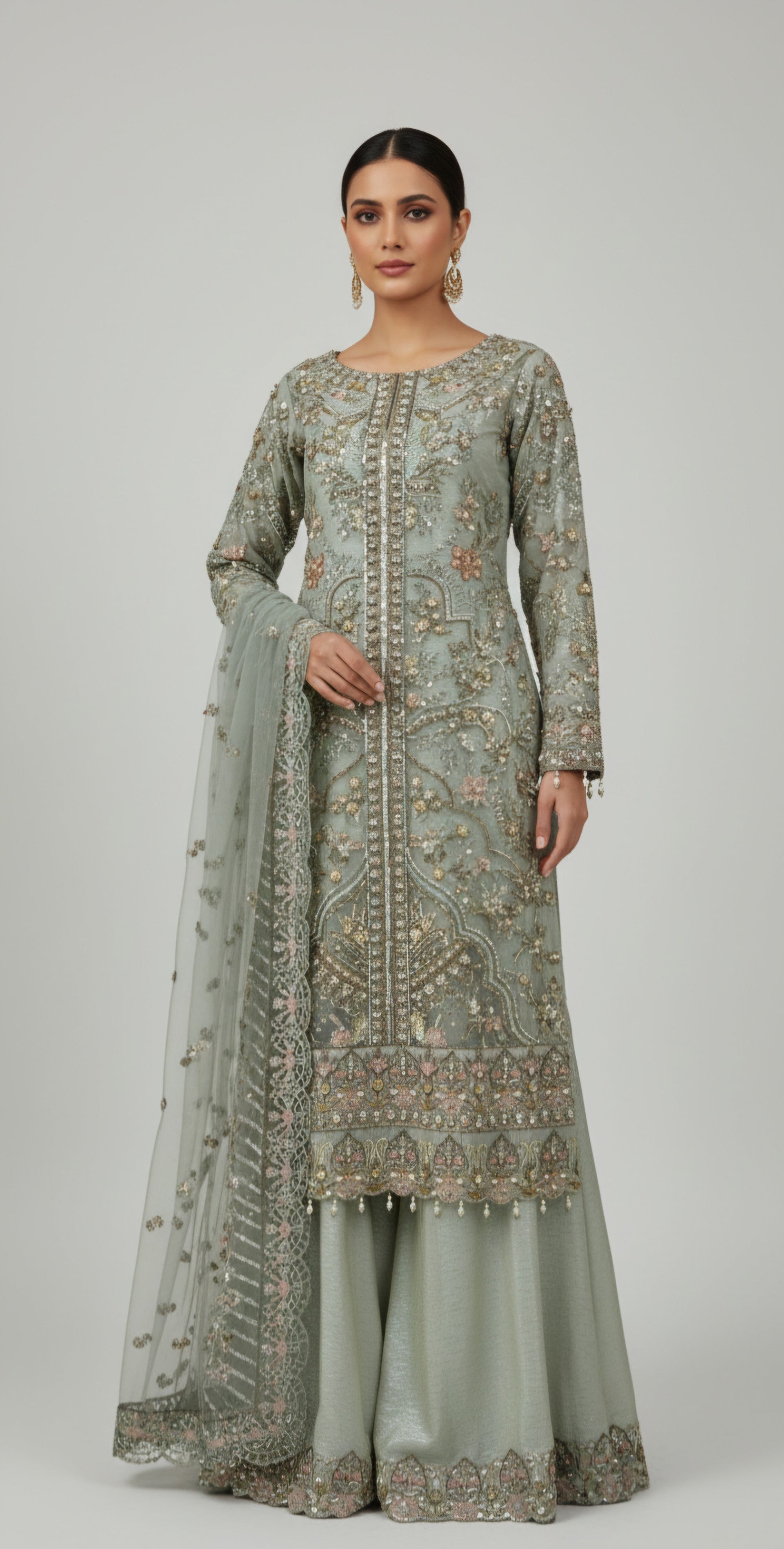 Malhaar AR 120 Pastel green Women 3pcs