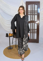 The Affordable Designer CHARCOAL SCHIFFLI Women 2pcs