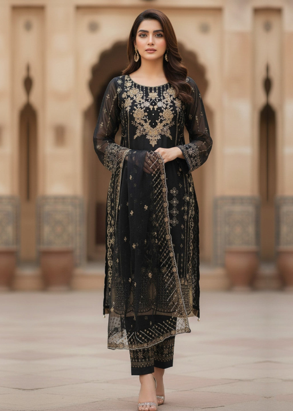 Diara Couture SUHANA US 587 BLACK Women 3pcs