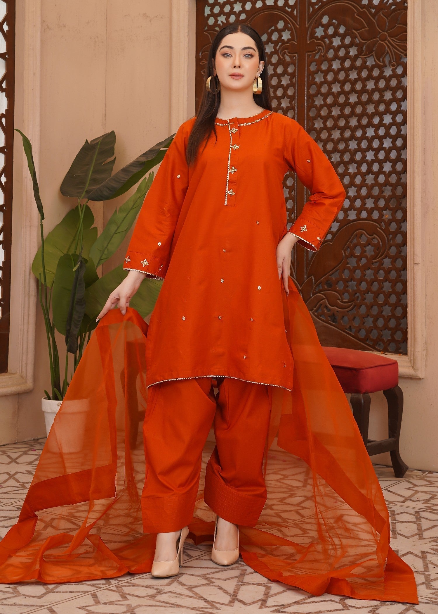 Waniya Awais WAF D7 (Farshi Shalwar) Women 3pcs