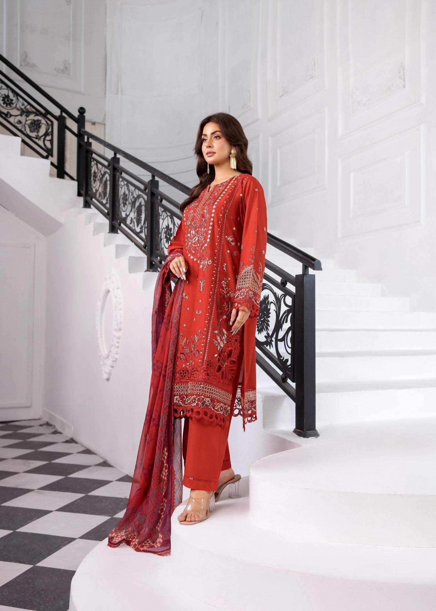 Bin Tayyab (BT006403 RED) Women 3pcs