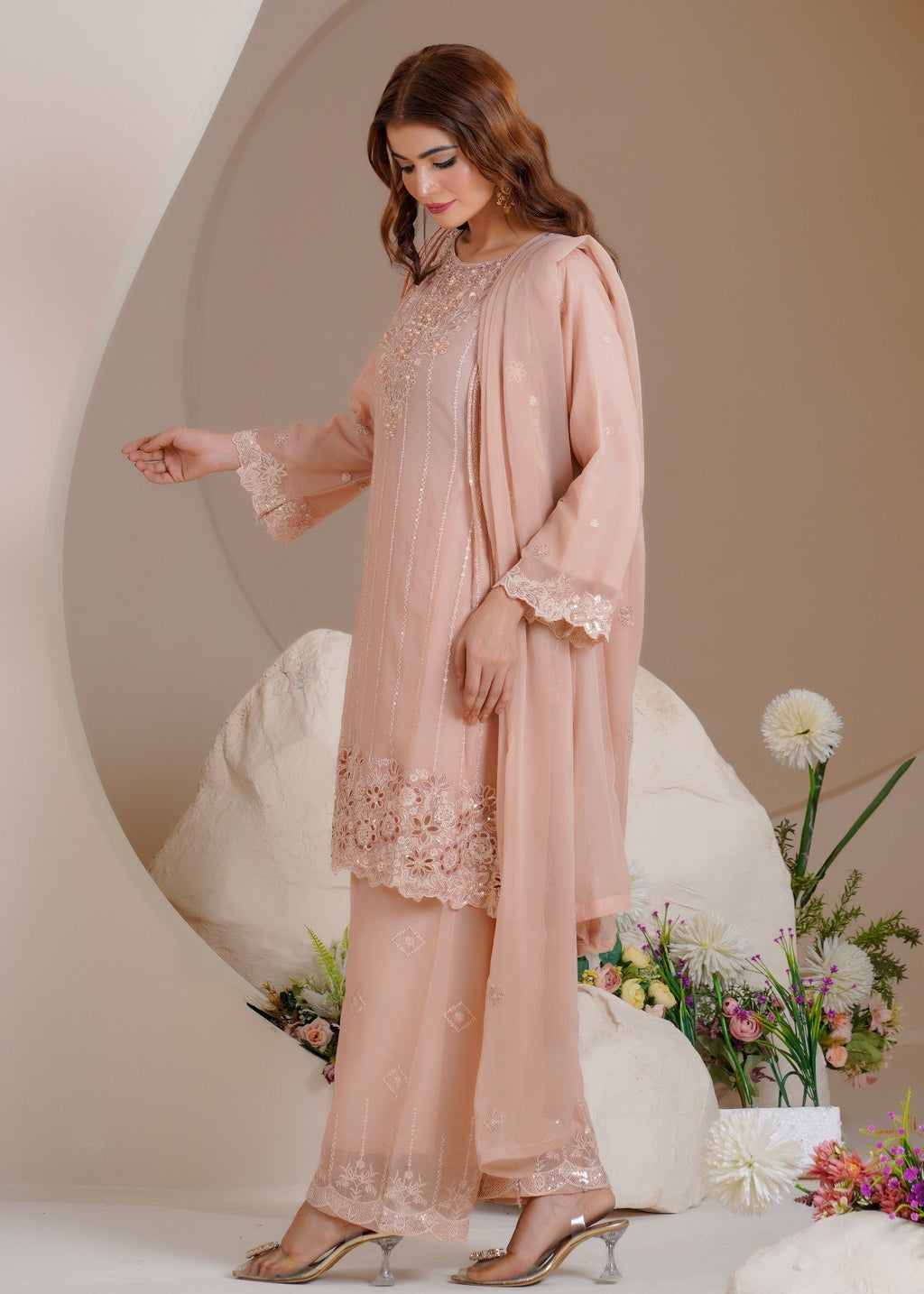 Rangoon Clothing Maheen Peach Women 3pcs