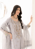 Pehnawa By Bin Akram’s Grey Glamor | Chiffon Women 3pcs