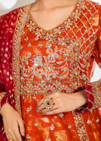 Al Burhan Apparel MEHRAAB RUST Women 3pcs