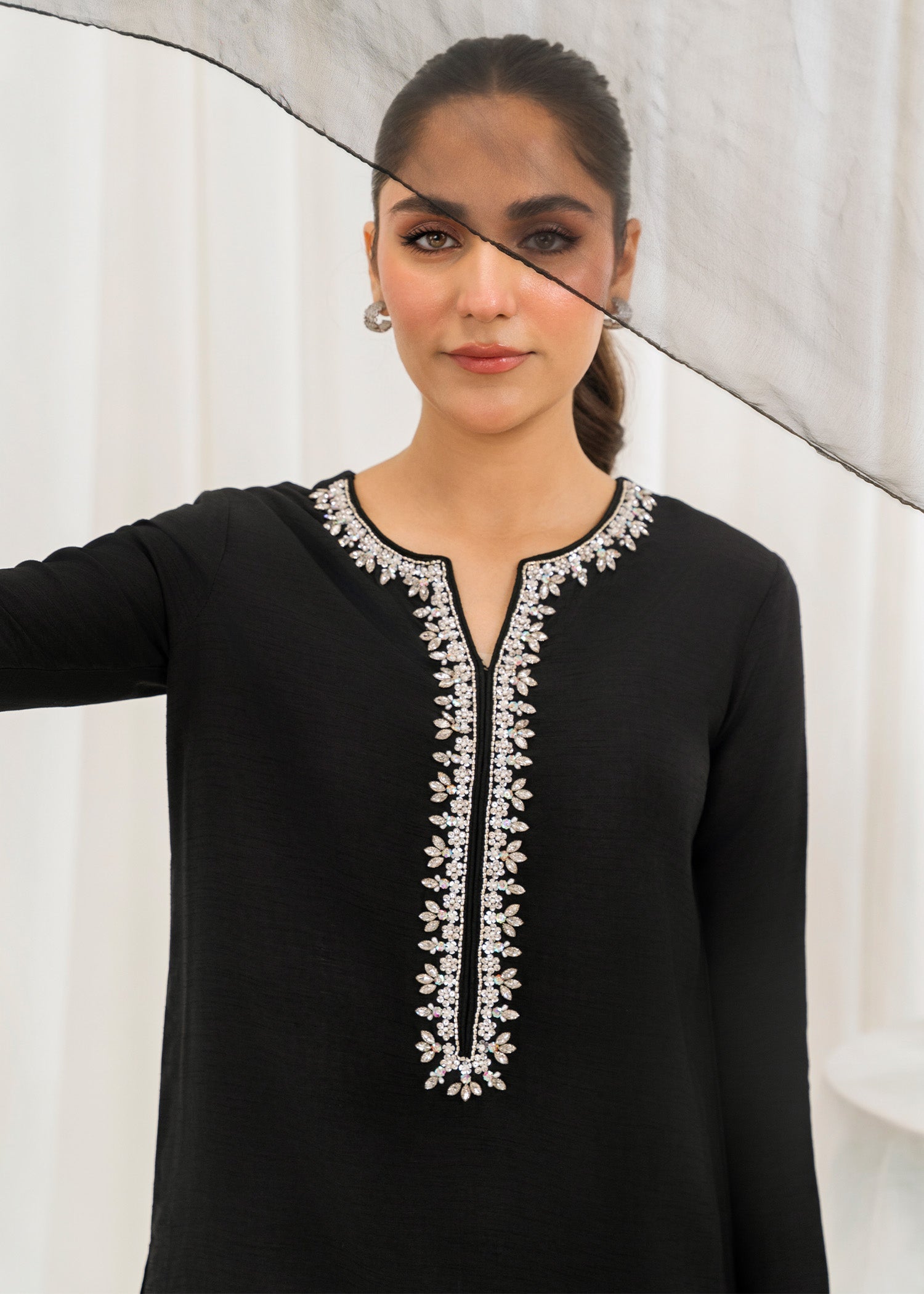 Rang-e-Haya Mirror Silk (Black) Women 3pcs