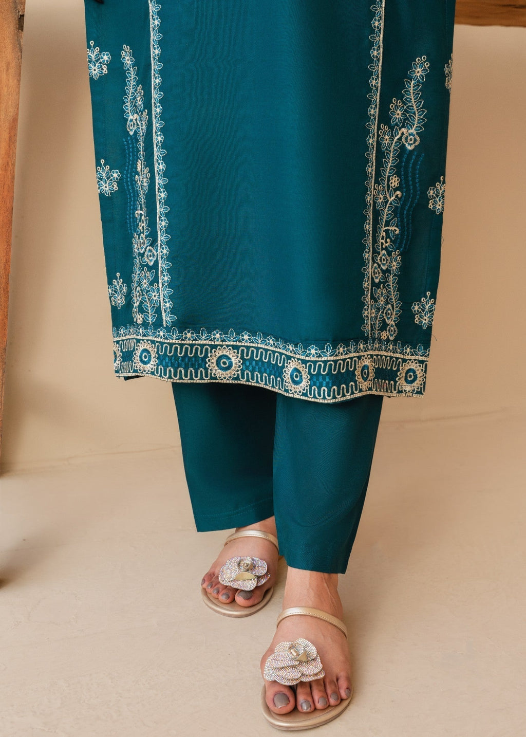 Tehzeeb Libas SEA BLUE EMBROIDERED Women 2pcs