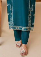 Tehzeeb Libas SEA BLUE EMBROIDERED Women 2pcs