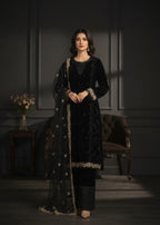 Pehnawa By Bin Akram’s Midnight Regalia | Velvet Women 3pcs