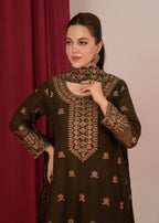 Four Season Boutique YUMNA PLAZZO OLIVE GREEN Women 3pcs