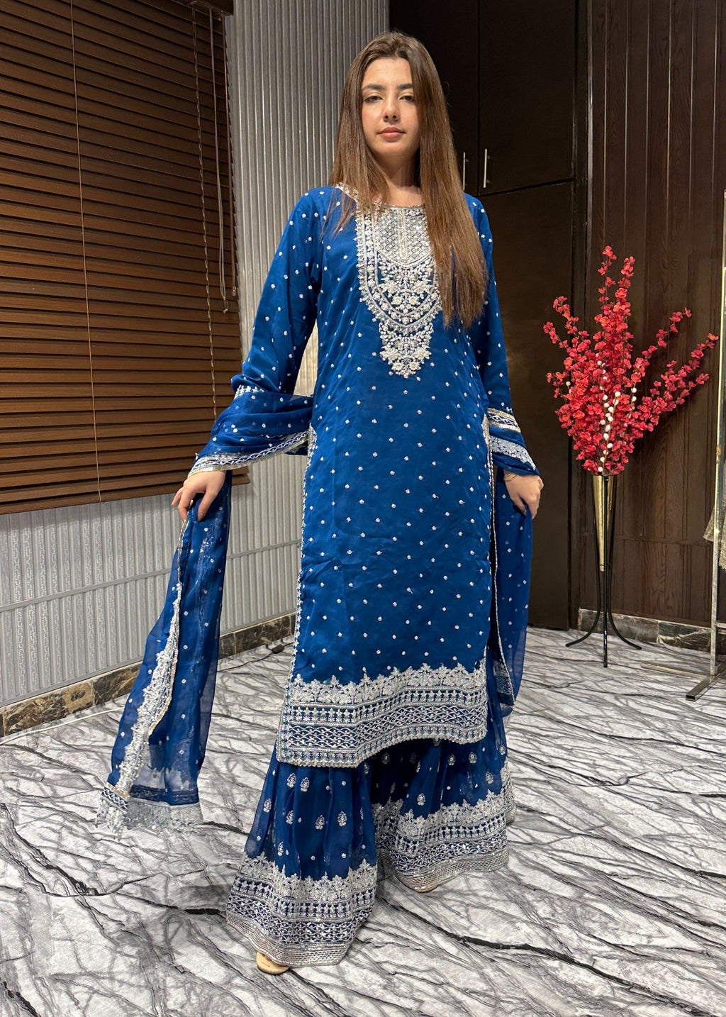 Four Season Boutique HASEENS FARSHY TEAL BLUE Women 3pcs