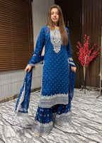 Four Season Boutique HASEENS FARSHY TEAL BLUE Women 3pcs