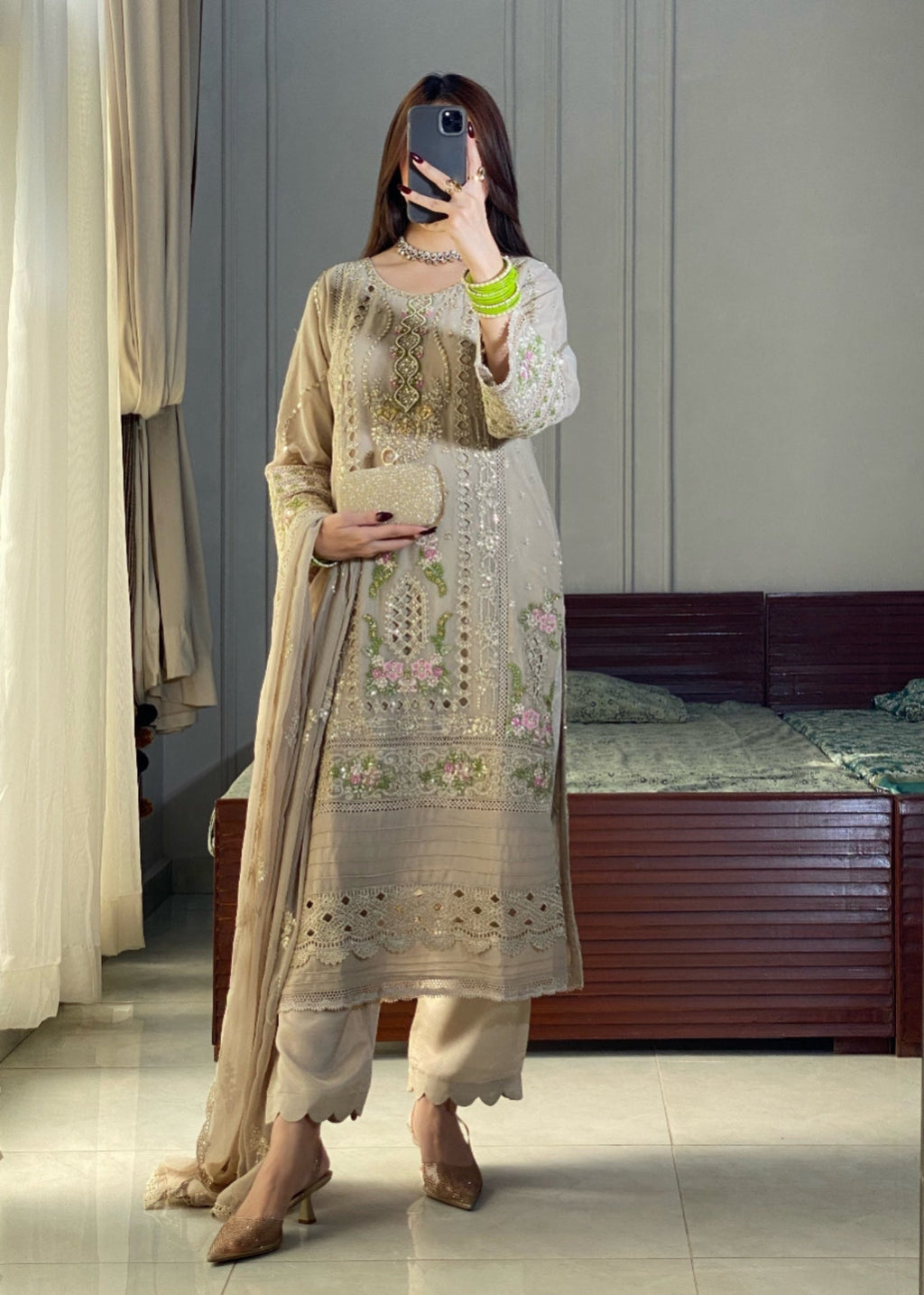 Ayesha B beige (Rani) Women 3pcs