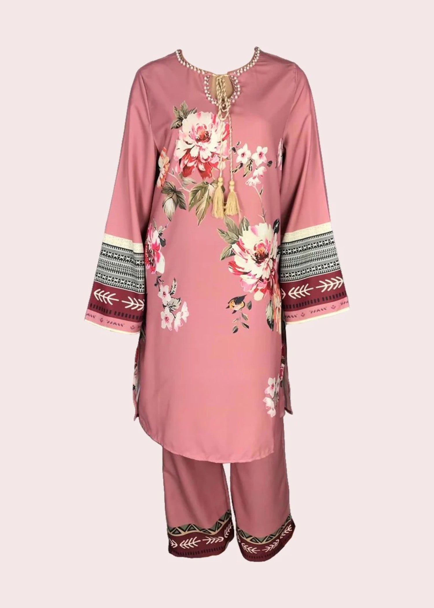 Fabbywear Dori Co ord (Shirt & Trouser) Pink Women 2pcs