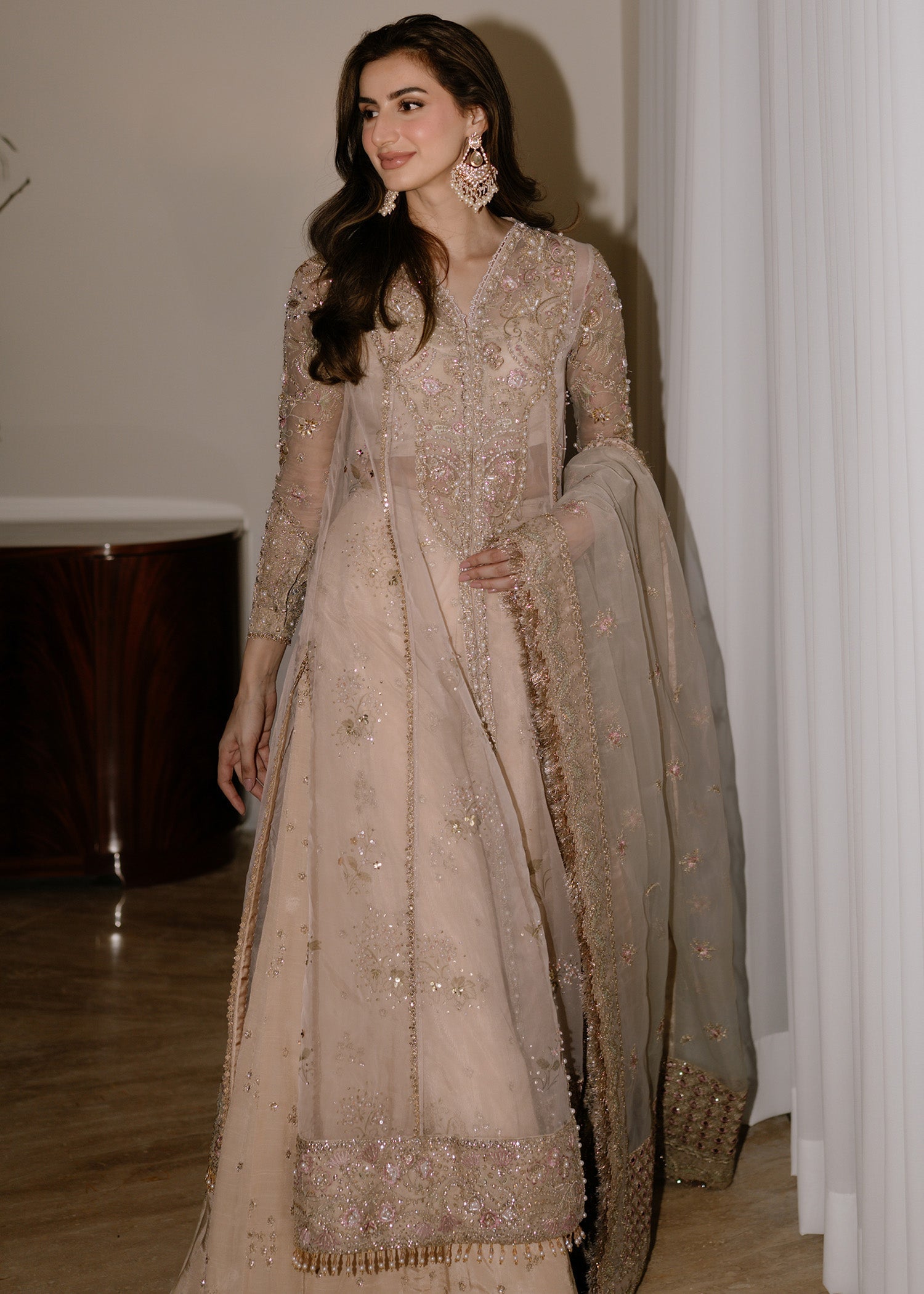 Sadaf Fawad Khan Ivory Celeste Stitched Women 4pcs