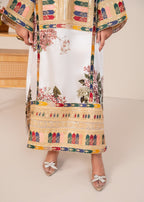 Rajdulari Kareena White Silk Kaftan Women 1pcs