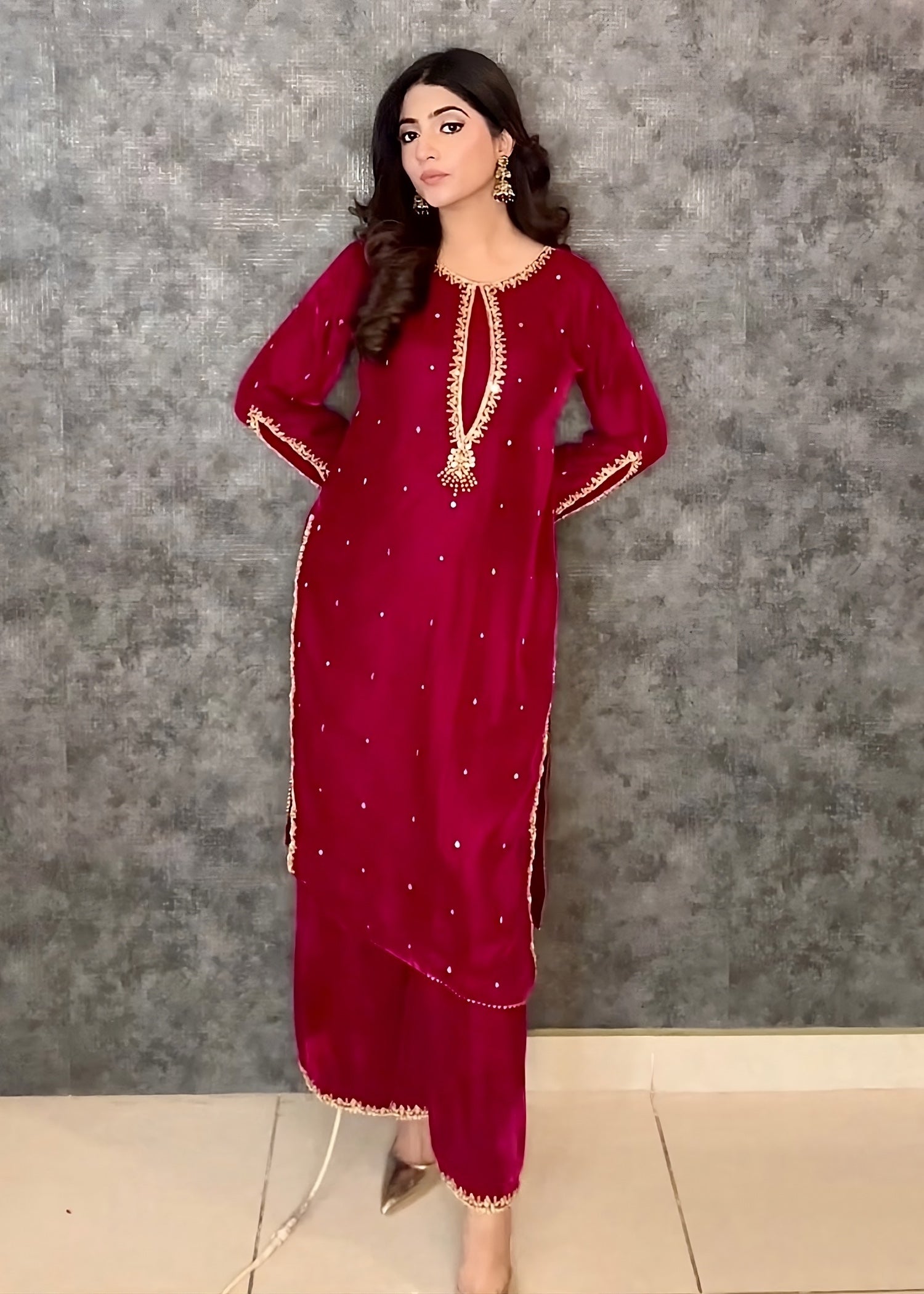 Laal Clothing Velvet V 04 Women 2pcs