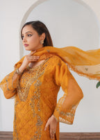 Gulposh Elvin Fancy (Stitched ) Mustard Women 3pcs