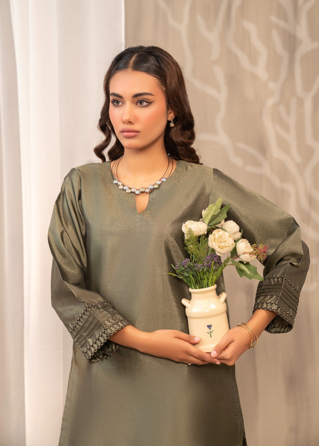 Shehroz Fashion Moss Green Women 3pcs