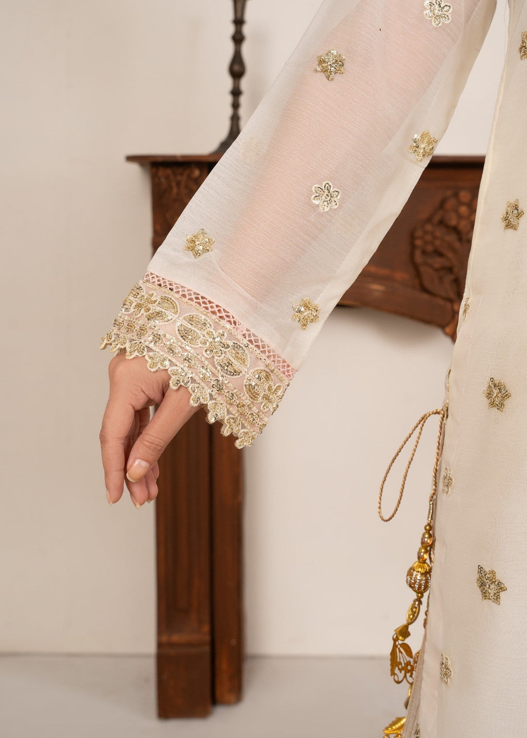 Four Season Boutique HASEEN PLAZZO CREAM Women 3pcs