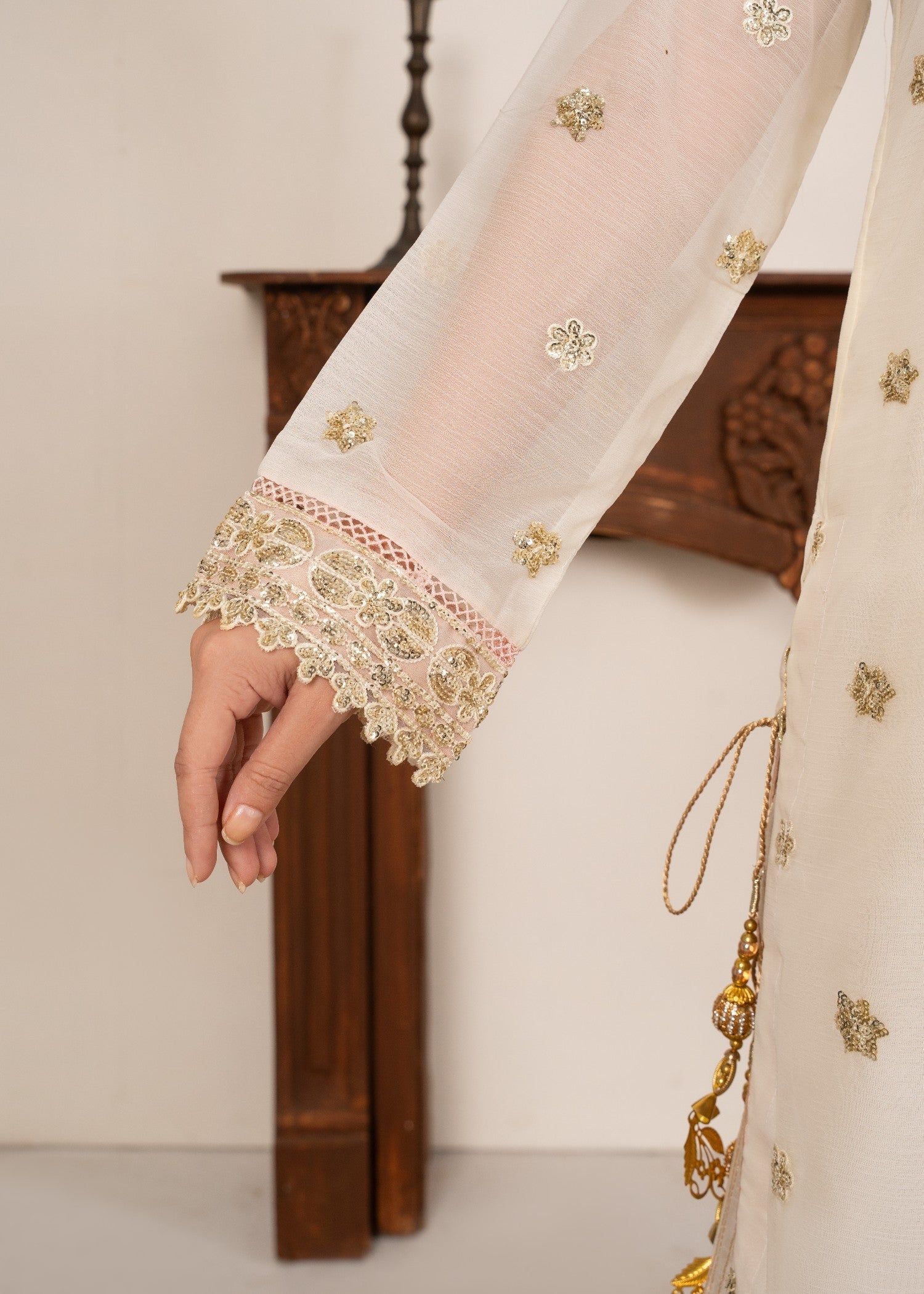 Four Season Boutique HASEEN PLAZZO CREAM Women 3pcs