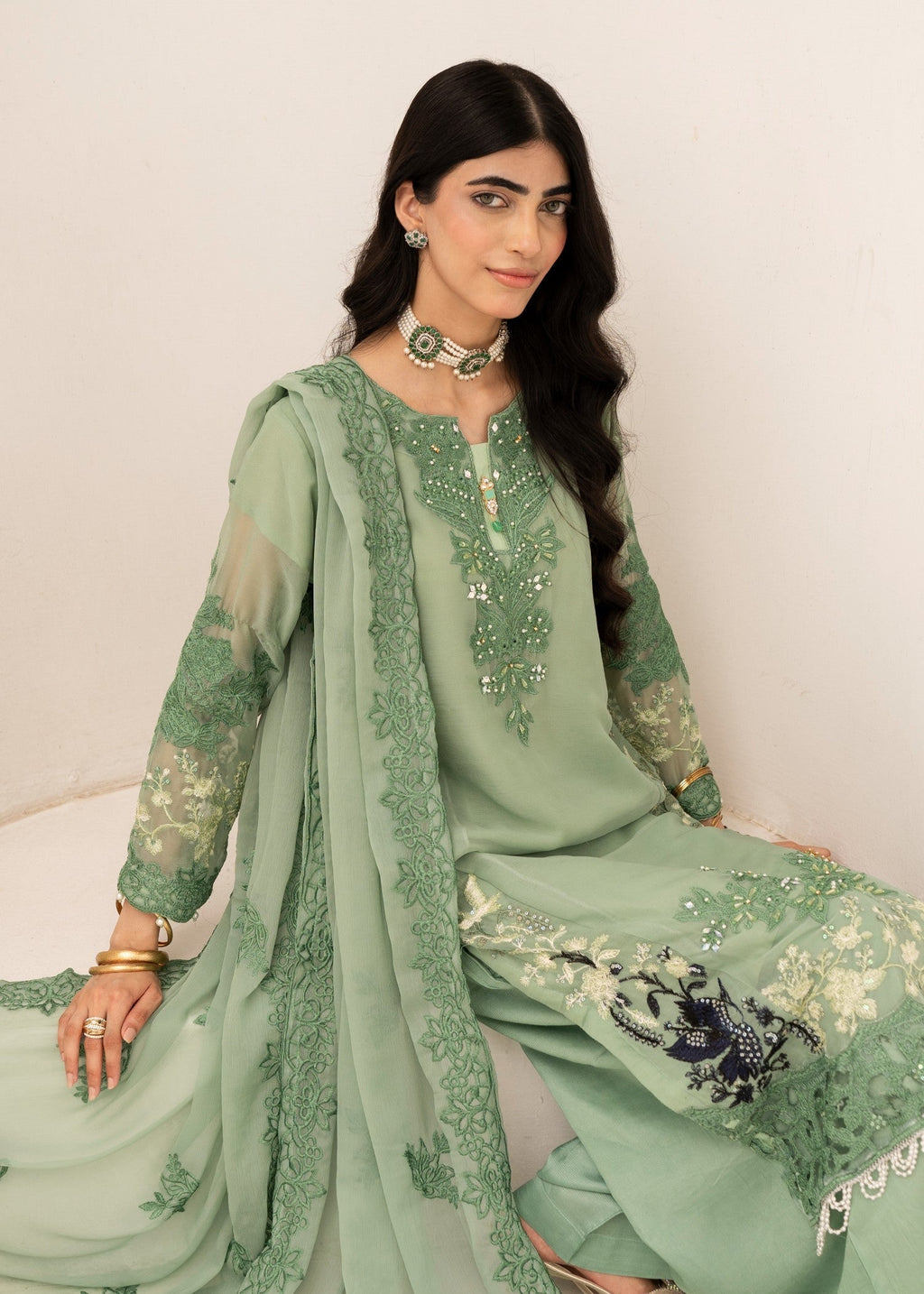 Pehnawa By Bin Akram’s Green Glory | Chiffon Women 3pcs