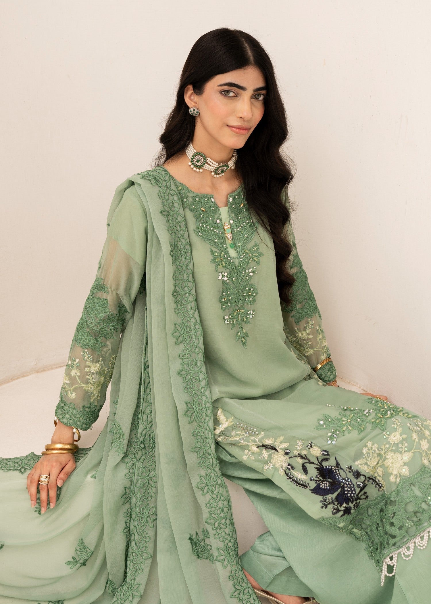 Pehnawa By Bin Akram’s Green Glory | Chiffon Women 3pcs