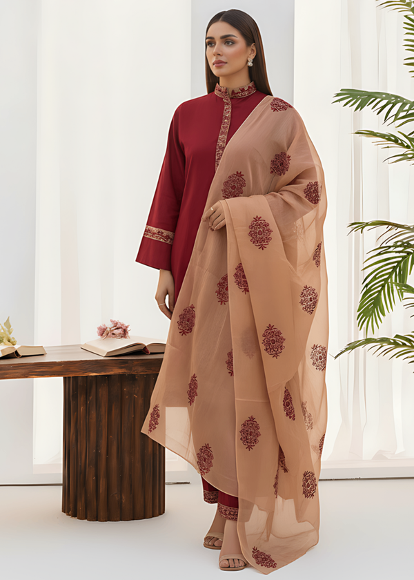 Sahibas By Mirza Darum Maroon Women 3pcs
