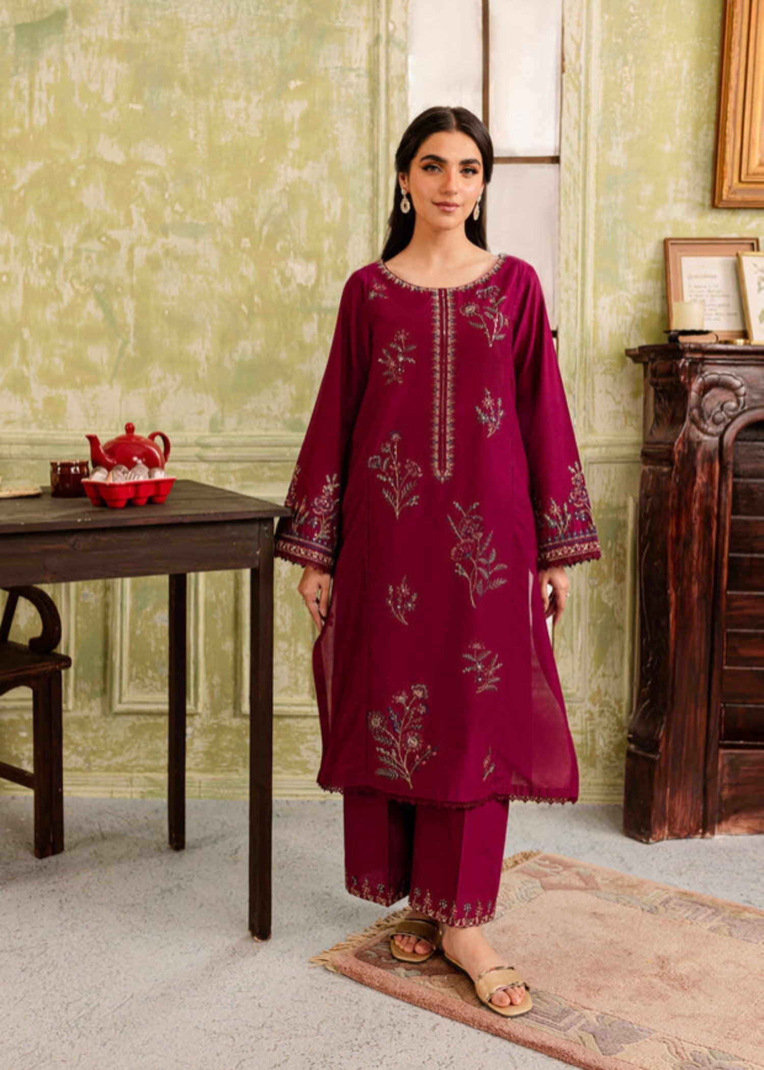 Midway Arts Amavi Bloom dress Embodiery Women 3pcs