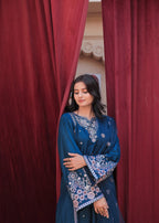 Shehroz Fashion BLUE ORCHID LAWN EMBROIDERY SUIT Women 3pcs