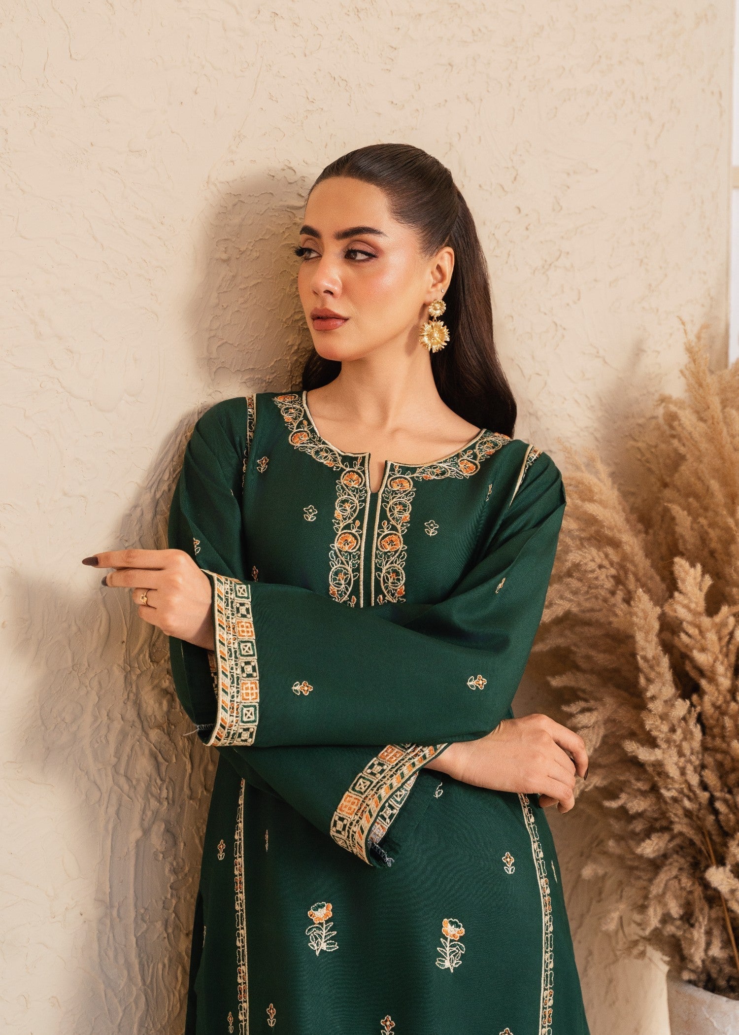 Tehzeeb Libas MULTI GREEN EMBROIDERED Women 2pcs