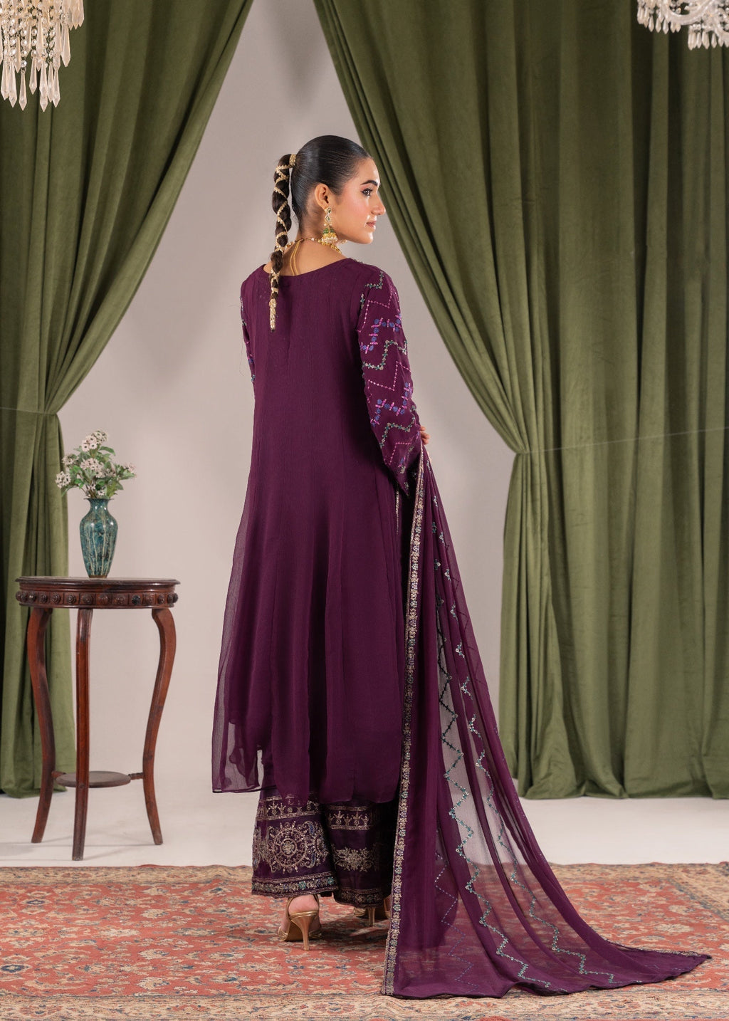 Pehnawa Fashion Charm Frock chiffon Women 3pcs