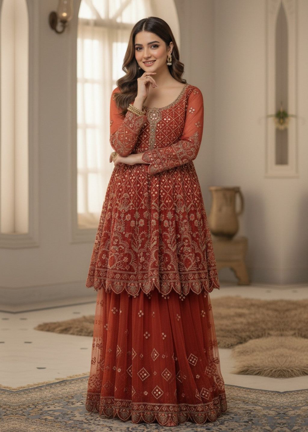 Diara Couture SEHRISH DA 01 RUST Women 3pcs