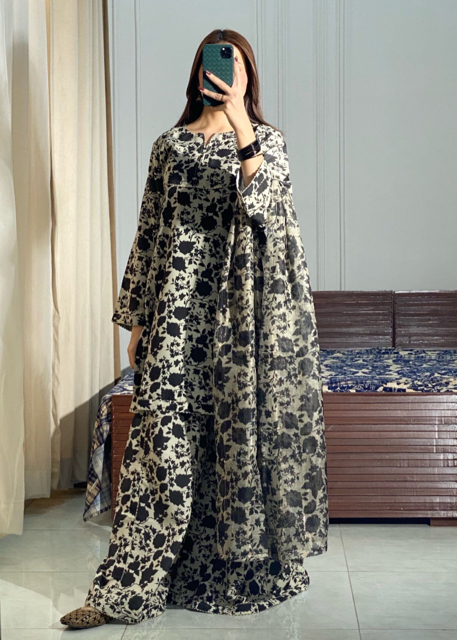 Ayesha B black dot seema Women 3pcs