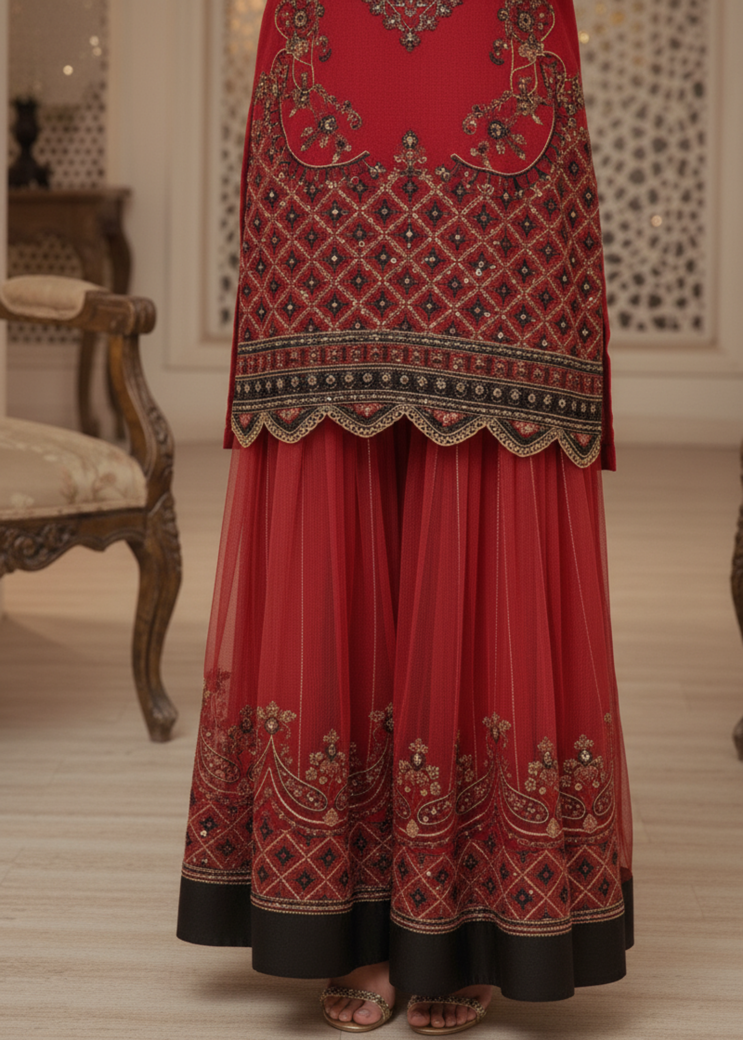 Diara Couture LIYANA US 574 RED Women 3pcs