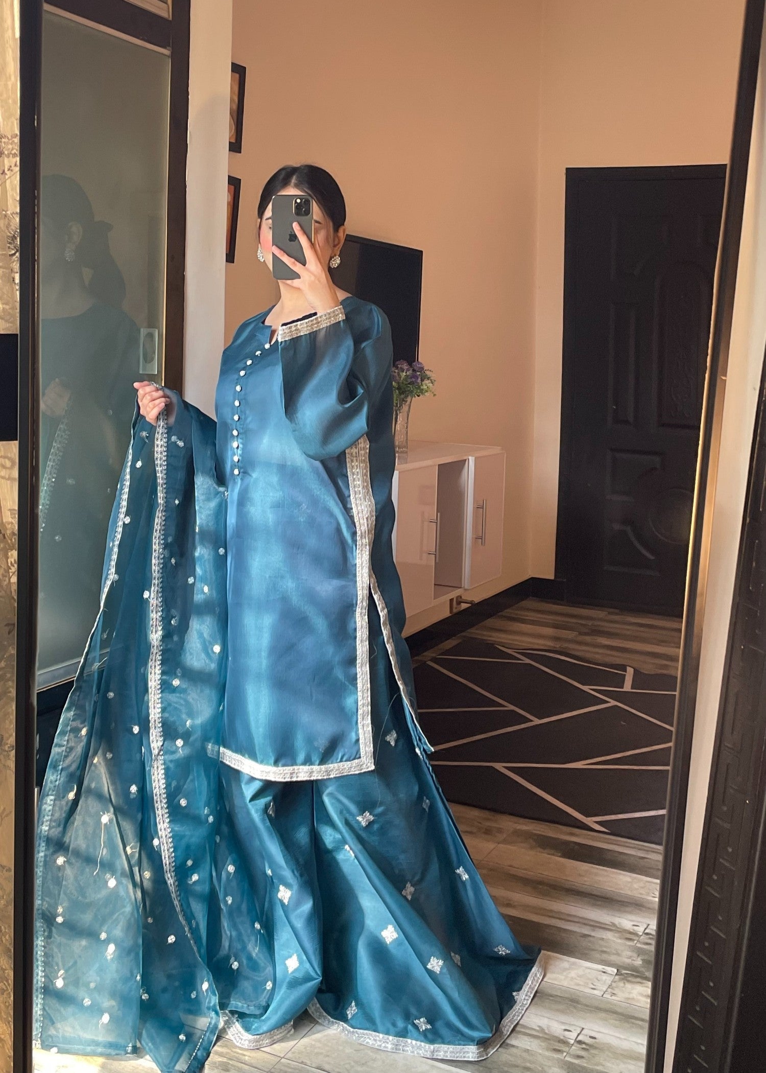 Shehroz Fashion Royal Teal Elegance Women 3pcs