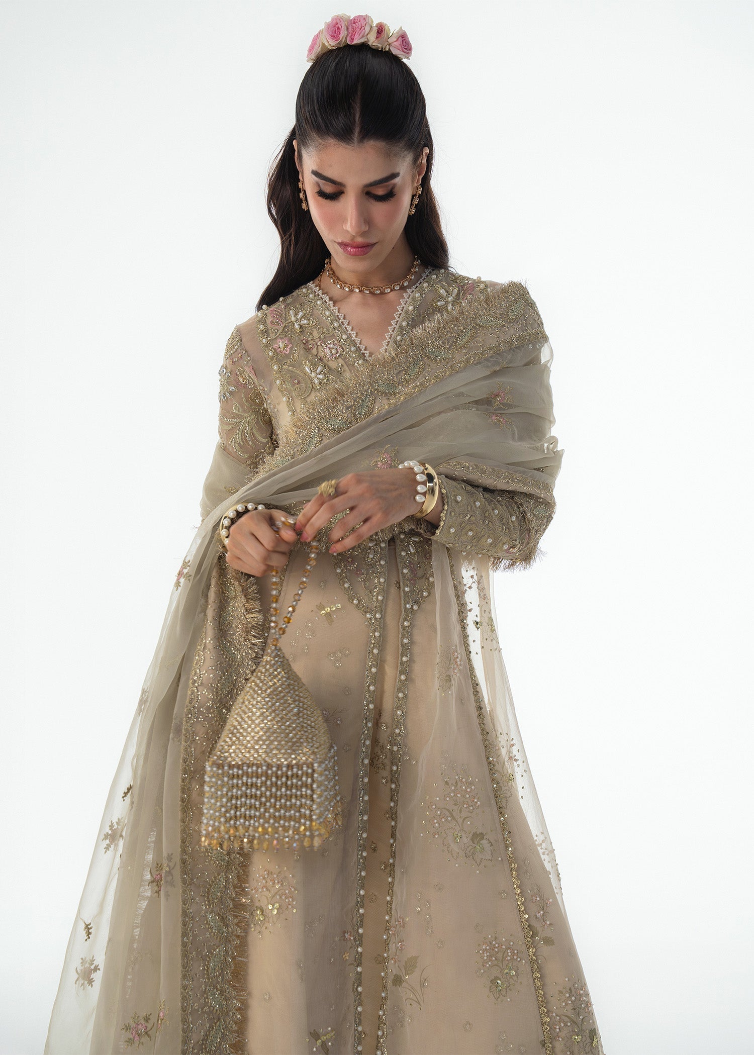 Sadaf Fawad Khan Ivory Celeste Stitched Women 4pcs
