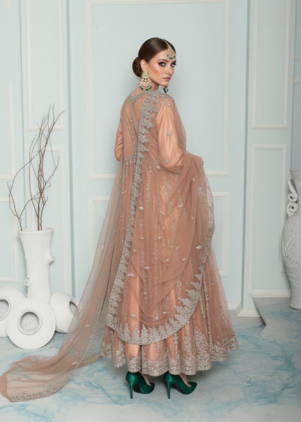 Insiya By Saira Jawad Bridal Maxi Peach 216 Women 2pcs