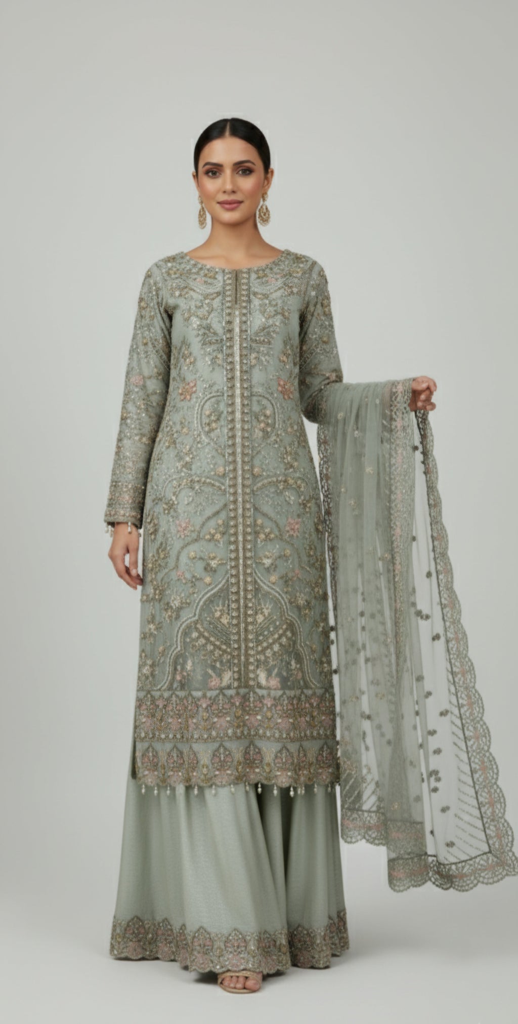 Malhaar AR 120 Pastel green Women 3pcs