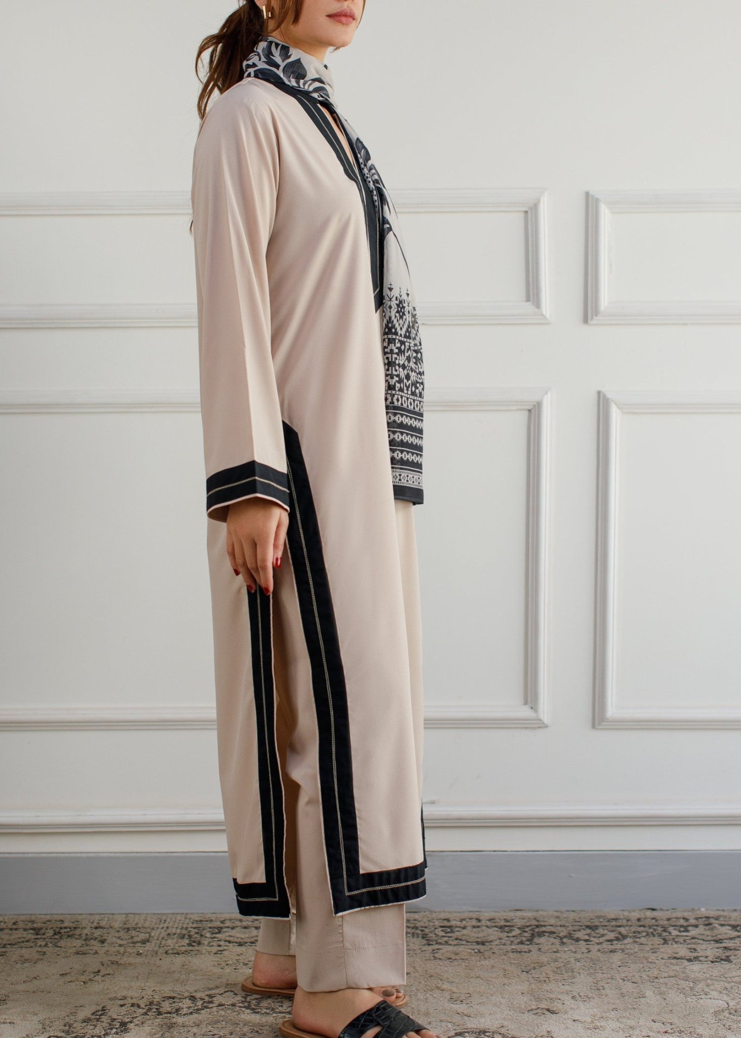 Peach Republic Beige Suit Women 2pcs