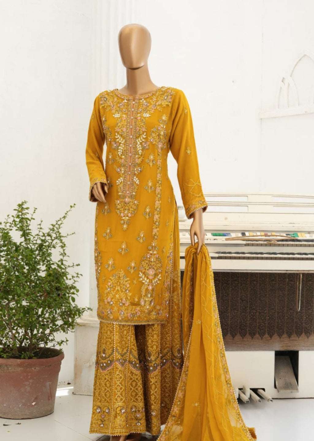 Ahmed Creations ALISHBA MUSTARD Women 3pcs