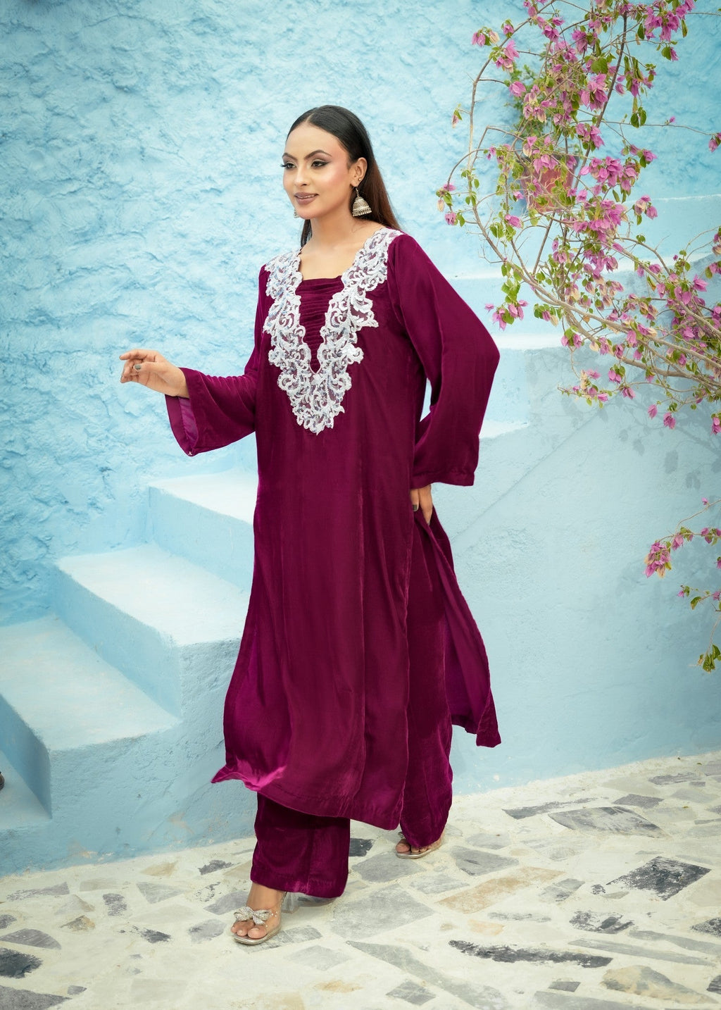 Madiha Gohar Noor e Gulnaar | Embroidered Velvet Suit Women 2pcs