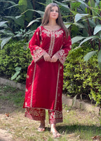 Tehzeeb Libas BERRY EMBROIDERED Women 2pcs