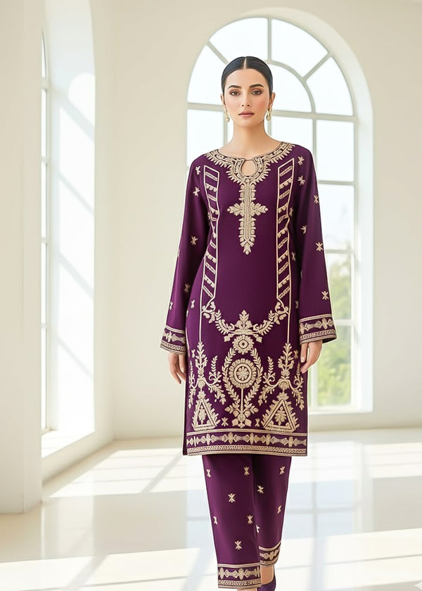Sutar Amethyst Aura – Velvet Embroidered Women 2pcs