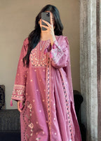 Tehzeeb Libas DUSTY ROSE ELEGANCE EMBROIDERED Women 3pcs