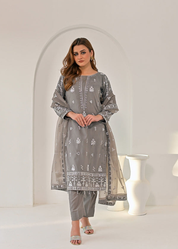 Qasim Anwer By Chandni Bridals LEILA (GREY) Women 3pcs